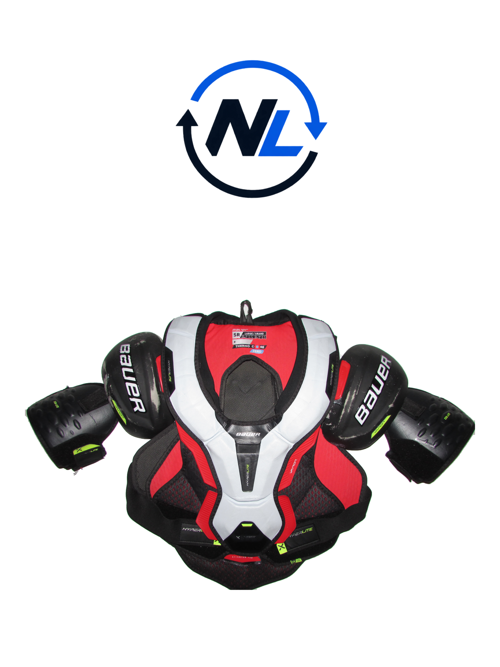 Bauer Vapor Hyperlite Axelskydd – Senior Large (Välanvänt skick)