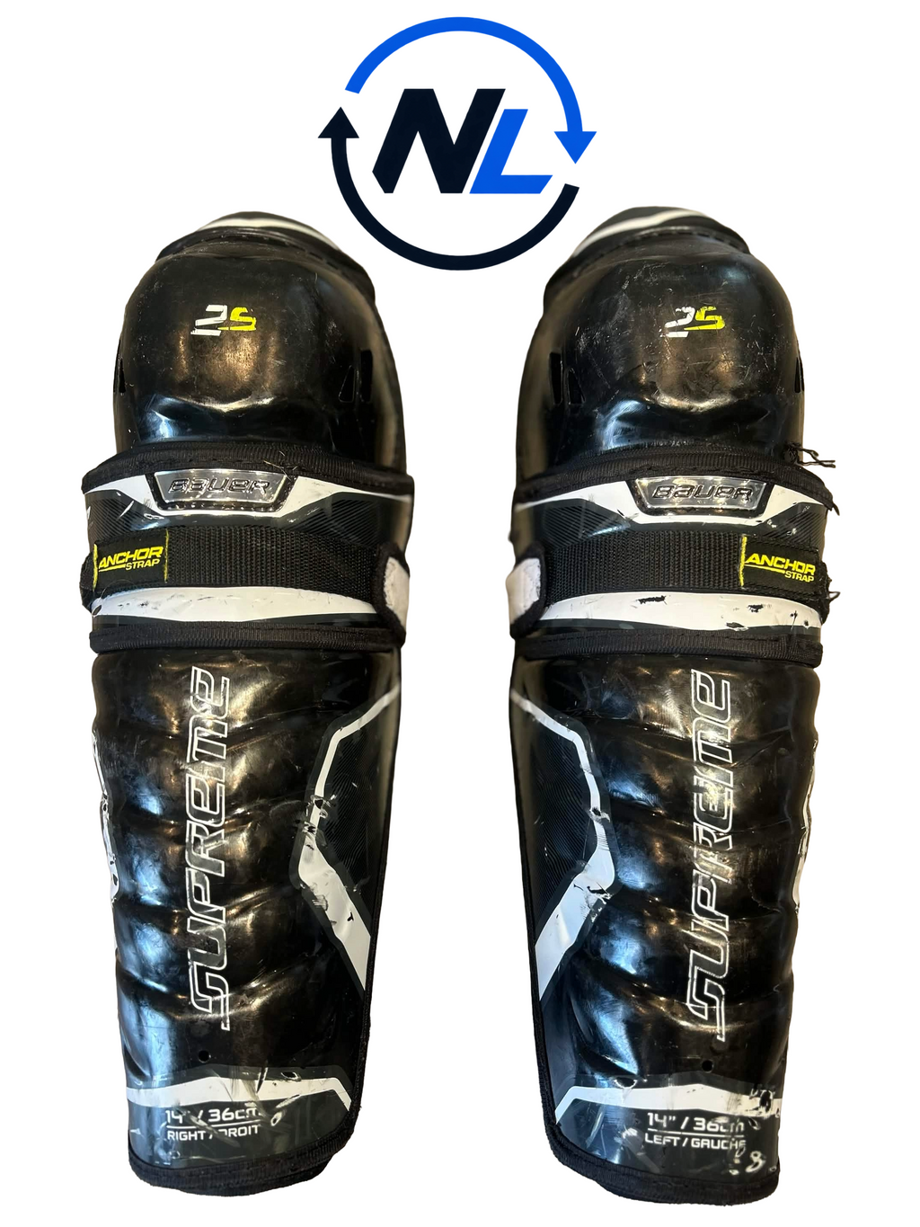 Bauer Supreme 2S Benskydd - Storlek 14" (Välanvänt skick)